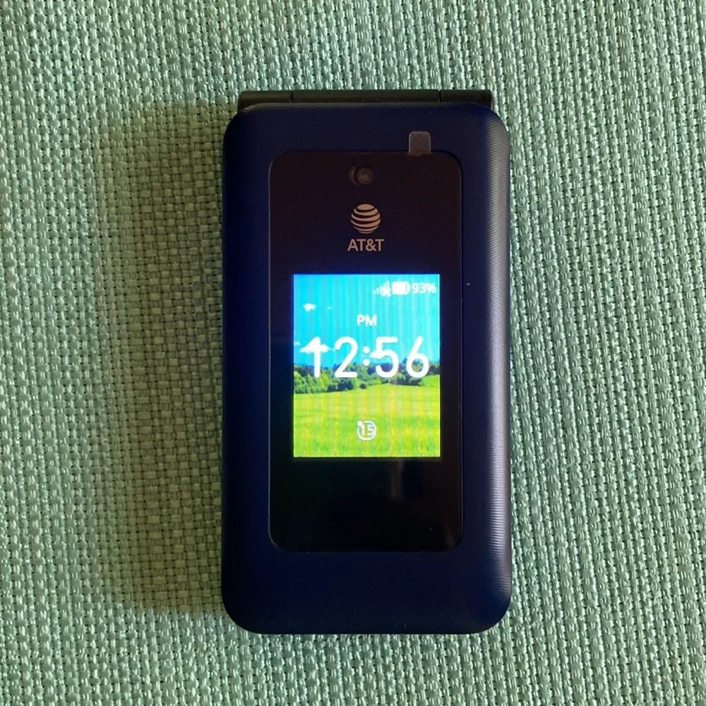 Compact Blue & Black Flip Phone